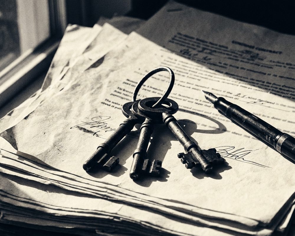 Trousseau de clés sur un contrat